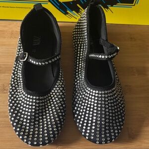 Zara Kids Sparkling Black Dress Shoes